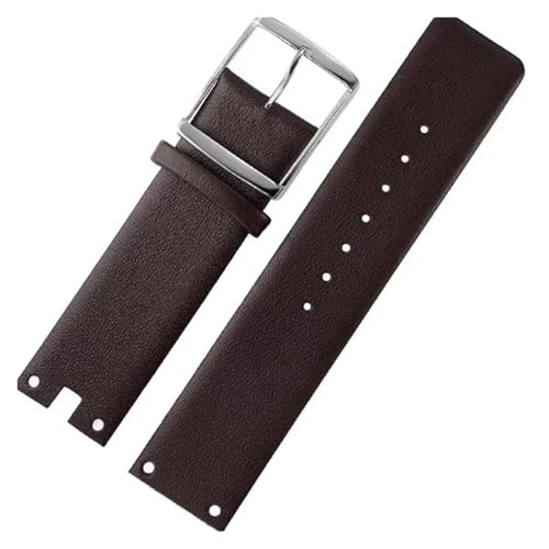 POYNMRE 22 mm Uhrenarmbänder for CK K94231 K9423101, echtes Leder, langlebig, weich, kompatibel mit Calvin Klein Uhrenarmband, Herrenarmband(Brown-silver) von POYNMRE