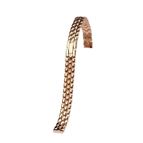 POYNMRE 6 mm 8mm 10 mm 12 mm 14 m kleiner Uhrenbandkompatibel mit Casio Fossil Longines DW Swarovski Edelstahl Frauen Uhrengurtarmband(3120 rose gold,12mm-width) von POYNMRE