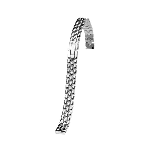 POYNMRE 6 mm 8mm 10 mm 12 mm 14 m kleiner Uhrenbandkompatibel mit Casio Fossil Longines DW Swarovski Edelstahl Frauen Uhrengurtarmband(3120 silver,18mm-width) von POYNMRE
