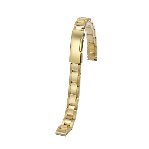 POYNMRE 6 mm 8mm 10 mm 12 mm 14 m kleiner Uhrenbandkompatibel mit Casio Fossil Longines DW Swarovski Edelstahl Frauen Uhrengurtarmband(3122 gold,16mm-width) von POYNMRE