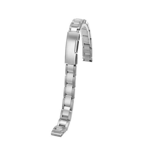 POYNMRE 6 mm 8mm 10 mm 12 mm 14 m kleiner Uhrenbandkompatibel mit Casio Fossil Longines DW Swarovski Edelstahl Frauen Uhrengurtarmband(3122 silver,8mm-width) von POYNMRE
