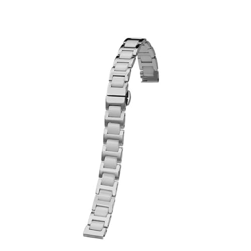 POYNMRE 6 mm 8mm 10 mm 12 mm 14 m kleiner Uhrenbandkompatibel mit Casio Fossil Longines DW Swarovski Edelstahl Frauen Uhrengurtarmband(4101 silver white,16mm-width) von POYNMRE