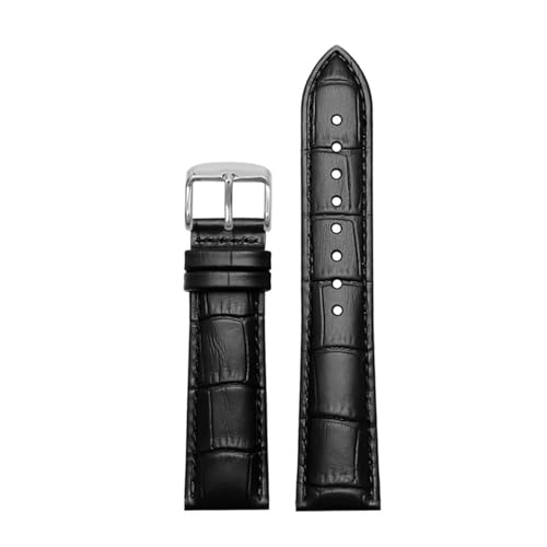 POYNMRE Atmungsaktives Armband kompatibel mit Casio Ocean Heart EFB-670 EFB-530 EFV-600 EFR-552 Lederarmband Blau Schwarz 18 mm 20 mm 21 mm 22 mm(01 Black-A clasp,21mm) von POYNMRE