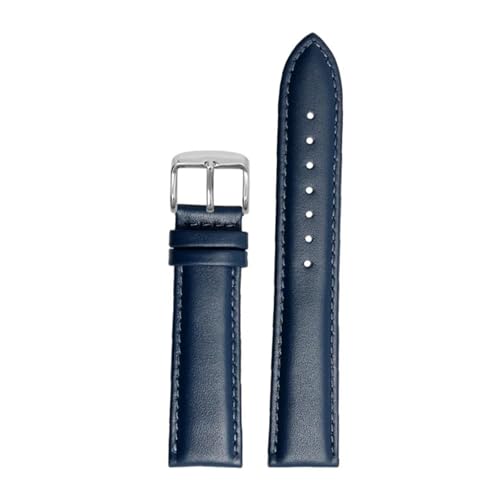 POYNMRE Atmungsaktives Armband kompatibel mit Casio Ocean Heart EFB-670 EFB-530 EFV-600 EFR-552 Lederarmband Blau Schwarz 18 mm 20 mm 21 mm 22 mm(02 Dark blue-A clasp,21mm) von POYNMRE