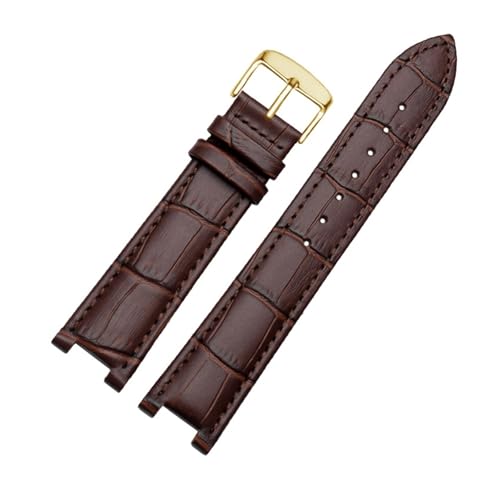 POYNMRE Echtes Leder-Notch-Uhrband for den ewigen Kalender for Männer kompatibel mit CB0164-17E Viehgürtel kompatibel mit CB0160-18A Armband Gurt Black Braun(Brown-gold A) von POYNMRE