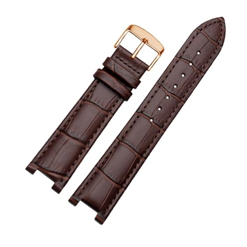 POYNMRE Echtes Leder-Notch-Uhrband for den ewigen Kalender for Männer kompatibel mit CB0164-17E Viehgürtel kompatibel mit CB0160-18A Armband Gurt Black Braun(Brown-rosegold A) von POYNMRE