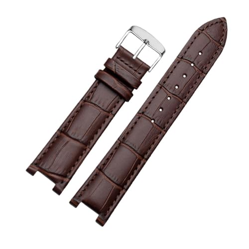 POYNMRE Echtes Leder-Notch-Uhrband for den ewigen Kalender for Männer kompatibel mit CB0164-17E Viehgürtel kompatibel mit CB0160-18A Armband Gurt Black Braun(Brown-silver A) von POYNMRE