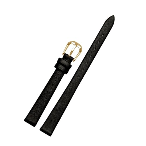 POYNMRE For jede Mode Lederarmband Damen Mini Slim kleine Größe Band 6mm 8mm 10 12 14 16mm schwarz braun rot weiß blau Gurt(A black golden,6mm) von POYNMRE
