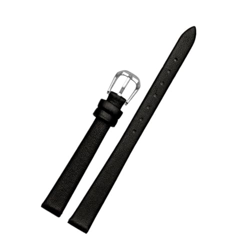 POYNMRE For jede Mode Lederarmband Damen Mini Slim kleine Größe Band 6mm 8mm 10 12 14 16mm schwarz braun rot weiß blau Gurt(A black silver,8mm) von POYNMRE