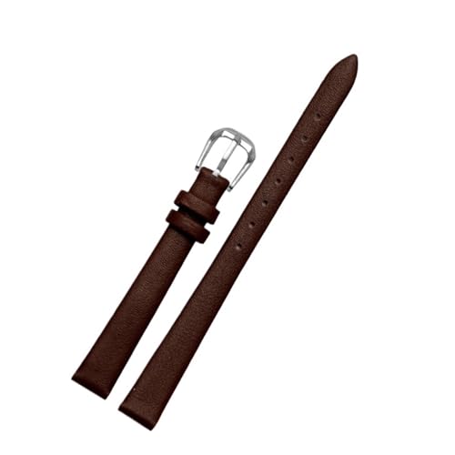POYNMRE For jede Mode Lederarmband Damen Mini Slim kleine Größe Band 6mm 8mm 10 12 14 16mm schwarz braun rot weiß blau Gurt(A brown silver,6mm) von POYNMRE