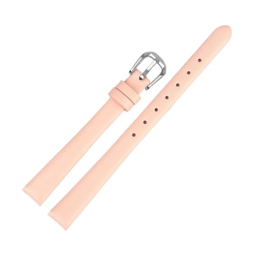 POYNMRE For jede Mode Lederarmband Damen Mini Slim kleine Größe Band 6mm 8mm 10 12 14 16mm schwarz braun rot weiß blau Gurt(A pink silver,8mm) von POYNMRE