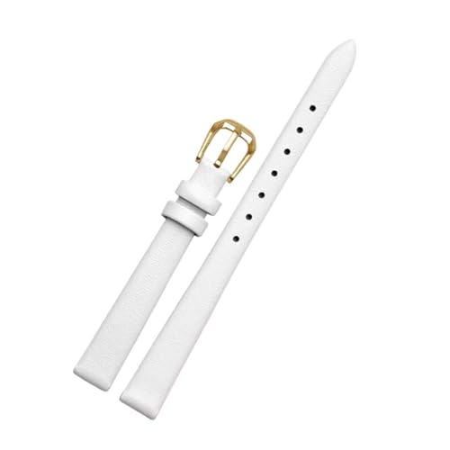 POYNMRE For jede Mode Lederarmband Damen Mini Slim kleine Größe Band 6mm 8mm 10 12 14 16mm schwarz braun rot weiß blau Gurt(A white golden,16mm) von POYNMRE