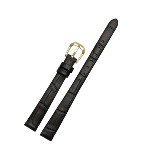 POYNMRE For jede Mode Lederarmband Damen Mini Slim kleine Größe Band 6mm 8mm 10 12 14 16mm schwarz braun rot weiß blau Gurt(B black golden,12mm) von POYNMRE
