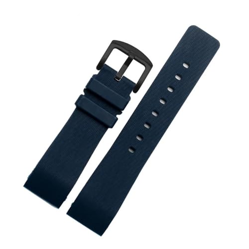 POYNMRE Gummi-Uhrenarmband, kompatibel mit Cartier Santos 100, Herren und Damen, 23 mm, 20, Blau, Schwarz, Braun(Blue-black,20mm) von POYNMRE