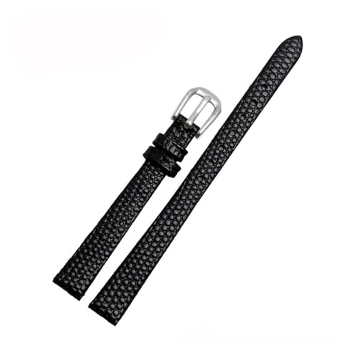 POYNMRE Kleines Rindslederarmband, kompatibel mit AJIDOU Time Stamp Fossil Poly Time-Armband, Damen-Uhrenkette, Armband 8 mm, 10 mm, 12 mm, 14 mm(Black-silver,12mm) von POYNMRE