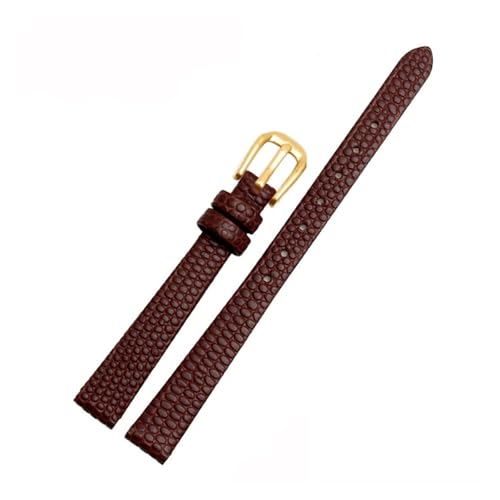 POYNMRE Kleines Rindslederarmband, kompatibel mit AJIDOU Time Stamp Fossil Poly Time-Armband, Damen-Uhrenkette, Armband 8 mm, 10 mm, 12 mm, 14 mm(Brown-gold,6mm) von POYNMRE