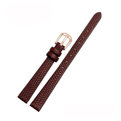 POYNMRE Kleines Rindslederarmband, kompatibel mit AJIDOU Time Stamp Fossil Poly Time-Armband, Damen-Uhrenkette, Armband 8 mm, 10 mm, 12 mm, 14 mm(Brown-rose gold,8mm) von POYNMRE