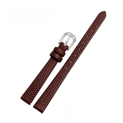 POYNMRE Kleines Rindslederarmband, kompatibel mit AJIDOU Time Stamp Fossil Poly Time-Armband, Damen-Uhrenkette, Armband 8 mm, 10 mm, 12 mm, 14 mm(Brownsilver,6mm) von POYNMRE