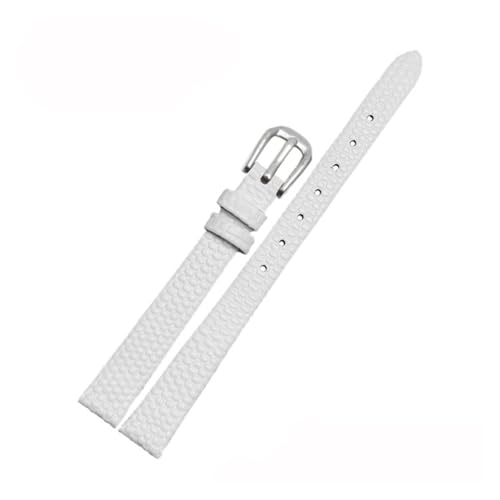 POYNMRE Kleines Rindslederarmband, kompatibel mit AJIDOU Time Stamp Fossil Poly Time-Armband, Damen-Uhrenkette, Armband 8 mm, 10 mm, 12 mm, 14 mm(White-silver,12mm) von POYNMRE