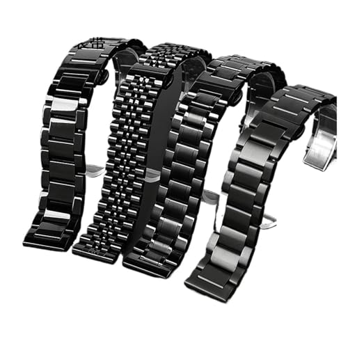 POYNMRE Kompatibel mit Armani Edelstahl Schwarz Matt Stahl Uhrenarmband Männlich AR1895 1509 0389 1452 1981 Männer Solide Metall Gebürstet Mesh(B Black,22mm) von POYNMRE