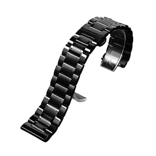 POYNMRE Kompatibel mit Armani Edelstahl Schwarz Matt Stahl Uhrenarmband Männlich AR1895 1509 0389 1452 1981 Männer Solide Metall Gebürstet Mesh(C Black,24mm) von POYNMRE