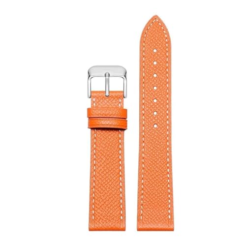 POYNMRE Kompatibel mit Cartier-Uhren. Band London SOLO MUST Caleb, kleine quadratische Uhr, Herren-/Damen-Rindslederarmband, Kette 14 mm, 16 mm, 18 mm, 20 mm(Orange-silver,14mm-width) von POYNMRE