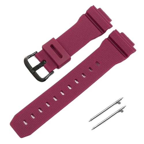 POYNMRE Kompatibel mit Casio G-SHOCK GM-2100 GA-2100 GWM-5610 DW-5600 6900 Serie Herren Modifiziertes Silikonkautschuk-Harz-Uhrenarmband 16 mm(Red black) von POYNMRE