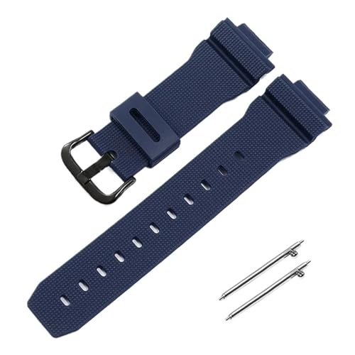 POYNMRE Kompatibel mit Casio G-Shock DW5600 DW6900 G5600 G5700 GW-M5610 GW-5000 GM5610 GWX5600 Silikon-Uhrenarmband 16 mm(Blue black) von POYNMRE