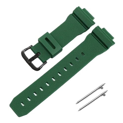 POYNMRE Kompatibel mit Casio G-Shock DW5600 DW6900 G5600 G5700 GW-M5610 GW-5000 GM5610 GWX5600 Silikon-Uhrenarmband 16 mm(Green black) von POYNMRE