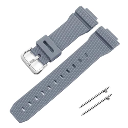 POYNMRE Kompatibel mit Casio G-Shock DW5600 DW6900 G5600 G5700 GW-M5610 GW-5000 GM5610 GWX5600 Silikon-Uhrenarmband 16 mm(Grey silver) von POYNMRE