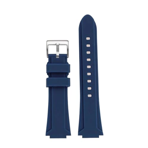 POYNMRE Kompatibel mit Casio GST-B200 Heart Of Steel GST-B400 Outdoor Sport Silikonkautschuk Uhr Bnad Männlich Konvexer Mund 16mm Wasserdichtes Armband(Blue-silver,GST-B200) von POYNMRE