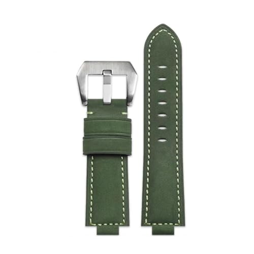 POYNMRE Kompatibel mit Casio Small Steel Cannon GM-110 GM110 GM6900 GM6900 Modifiziertes Retro-Uhrenarmband aus Rindsleder for Herren, Vintage-Armband, 16 mm(Army greeni-silver) von POYNMRE