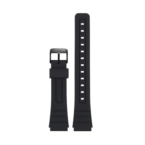 POYNMRE Kompatibel mit Casio Watch AE-1200 AE1200 AE-1200WH F-84 F91 F-91W F94 105 AE-1300 Sportarmband aus Kunstharz-Silikonkautschuk, 18 mm(Coal Black) von POYNMRE