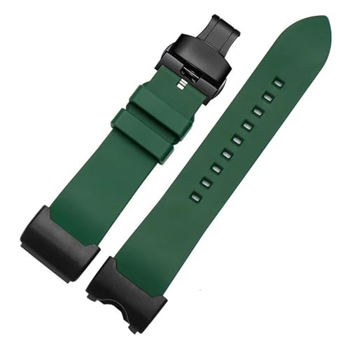 POYNMRE Kompatibel mit G-SHOCK Casio Big Clay King GWG-1000/GB Modifiziertes Uhrenarmband, wasserdichtes Silikonkautschukarmband, Schwarz, Grün, Blau(Green-buckle B,GWG-1000) von POYNMRE