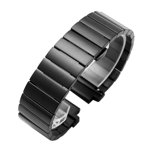 POYNMRE Kompatibel mit Herren T2N720 T2N721 TW2R55500 T2N739 Edelstahl-Armband Uhrenarmband 24 * 16mm Lug End Metallarmband Schwarz Silber(Color A black) von POYNMRE