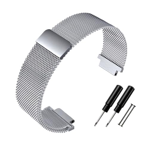 POYNMRE Kompatibel mit Herren T2N720 T2N721 TW2R55500 T2N739 Edelstahl-Armband Uhrenarmband 24 * 16mm Lug End Metallarmband Schwarz Silber(Color B silver) von POYNMRE