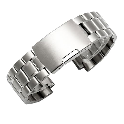 POYNMRE Kompatibel mit Herren T2N720 T2N721 TW2R55500 T2N739 Edelstahl-Armband Uhrenarmband 24 * 16mm Lug End Metallarmband Schwarz Silber(Color F silver fold) von POYNMRE