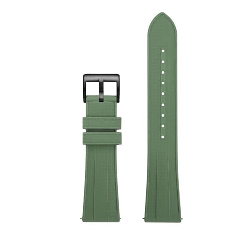 POYNMRE Kompatibel mit Omega Hippocampus 300 Tauchersatz-Fluorkautschuk-Uhrenarmband, weiches Schweißarmband, Uhrenkette, Zubehör, 20 mm(Army green-black,22mm) von POYNMRE