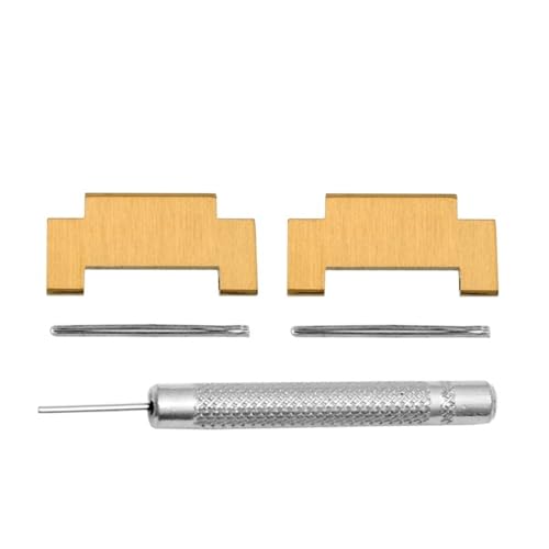POYNMRE Kompatibel mit Tissot PRX Super Player T137410 T137407. Demontageabschnitt und Stab for Uhrenreparatur aus massivem Edelstahl, 24 x 11 mm, 27 x 12 mm.(Gold two section,Men style 27X12mm) von POYNMRE
