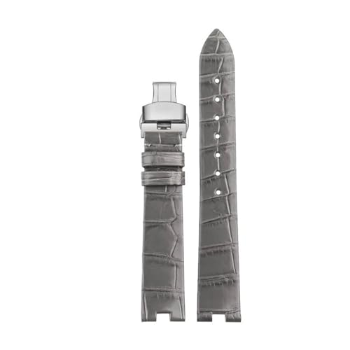 POYNMRE Kompatibel mit der Cartier White Ballon Serie Crocodile Watch Band Female Notch Oma Grey WGBL005 WJBL0008 16mm Echtes Alligator Armband(Olive Flak) von POYNMRE