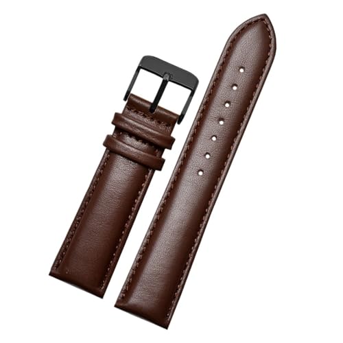 POYNMRE Lederarmband mit Karomuster, kompatibel mit Casio EFV540/506/EFS-S500/510/EFR-30 EFV-540, Armband schwarz-braun, 18 mm, 20 mm, 22 mm, 24 mm(Brown-black A,19mm) von POYNMRE