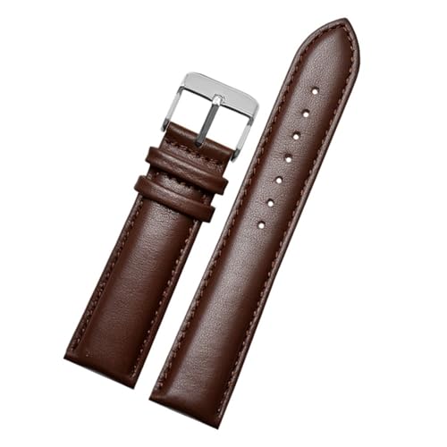 POYNMRE Lederarmband mit Karomuster, kompatibel mit Casio EFV540/506/EFS-S500/510/EFR-30 EFV-540, Armband schwarz-braun, 18 mm, 20 mm, 22 mm, 24 mm(Brown-silver A,22mm) von POYNMRE