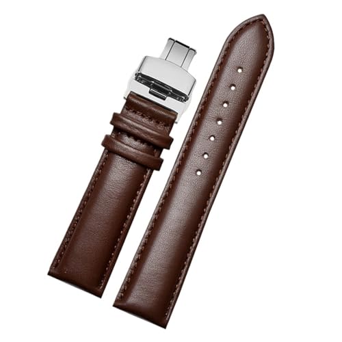 POYNMRE Lederarmband mit Karomuster, kompatibel mit Casio EFV540/506/EFS-S500/510/EFR-30 EFV-540, Armband schwarz-braun, 18 mm, 20 mm, 22 mm, 24 mm(Brown -silver B,12mm) von POYNMRE