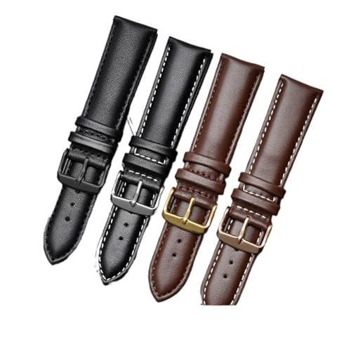 POYNMRE Lederarmband mit Karomuster, kompatibel mit Casio EFV540/506/EFS-S500/510/EFR-30 EFV-540, Armband schwarz-braun, 18 mm, 20 mm, 22 mm, 24 mm(Brown white-rogold B,21mm) von POYNMRE