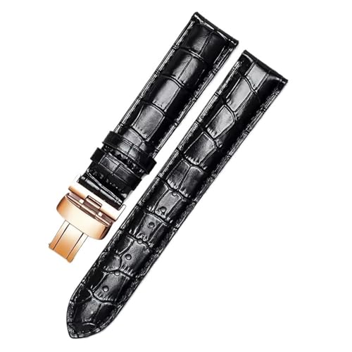 POYNMRE Lederband kompatibel mit Tissot Le Locle T41 T006 PRC200 Uhrenarmband Handgelenk Gürtel Uhr Armband 1853 Herren(Black roseclasp,19mm) von POYNMRE