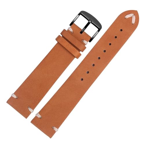 POYNMRE Neues weiches Lederarmband Schwarz Dunkelbraun Hellbraun Leder Uhrenarmband 18mm 20mm 22mm Schnellverschluss Uhrengürtel Rindsleder Herren(Brown-black A,22mm) von POYNMRE
