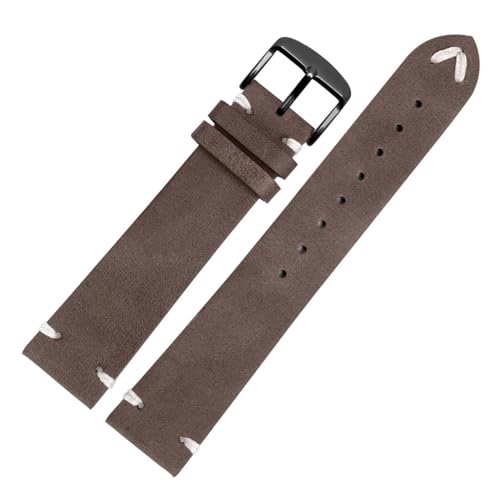 POYNMRE Neues weiches Lederarmband Schwarz Dunkelbraun Hellbraun Leder Uhrenarmband 18mm 20mm 22mm Schnellverschluss Uhrengürtel Rindsleder Herren(Dark brown black A,20mm) von POYNMRE