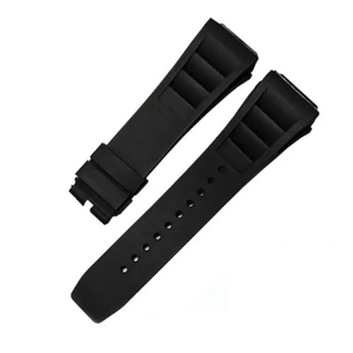 POYNMRE Silikon-Uhrenarmband, kompatibel mit Richard Miller RM011-Uhrenzubehör, Gummiarmband 25–20 mm(Black no buckle) von POYNMRE