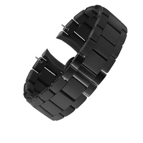 POYNMRE Stahl- und Silikonarmband, kompatibel mit Armani AR5890 AR5889 AR5858 AR5920 AR5868 AR8023 Uhren, Band for Herren, 23 mm, Damen, 20(Black-Black,20mm) von POYNMRE