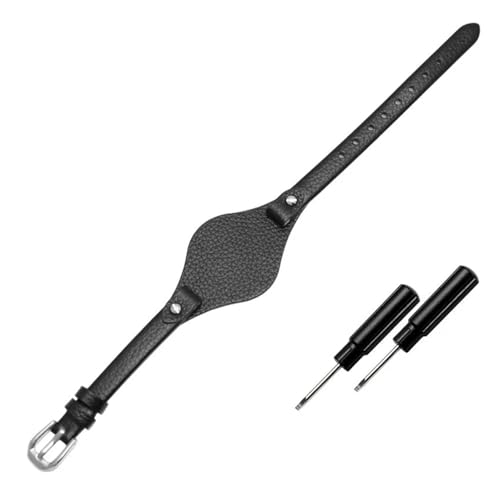 POYNMRE Uhrenarmbänder aus echtem Leder, kompatibel mit Fossil ES3077 ES2830 ES3262 ES3060, stilvolle Damen-Uhrenarmbänder, kleines Armband(Noir,8mm gold clasp) von POYNMRE